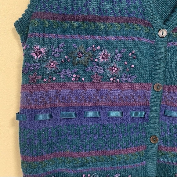 Vintage Jantzen Classic Embroidered Knit Vest Size Large - Picture 6 of 11